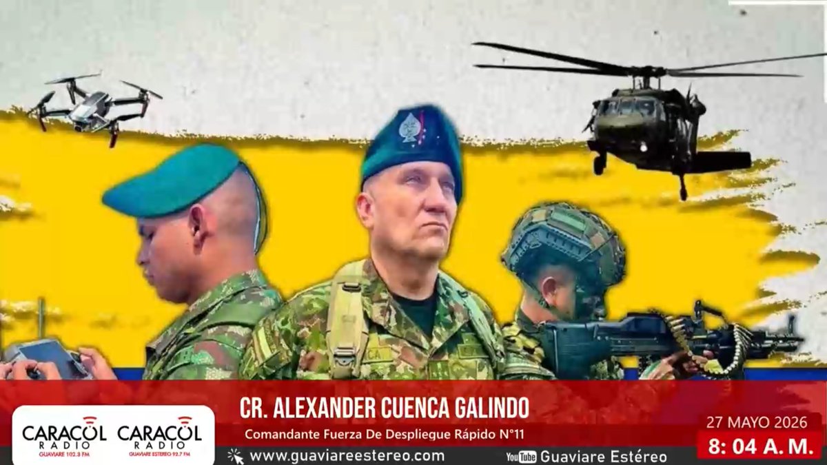 GuaviareEstereo's tweet photo. #Elecciones || ¡Blindaje total! 🗳️
El comandante Alexander Cuenca Galindo confirma que más de 20 puestos de votación en Guaviare y Meta contarán con presencia militar reforzada para garantizar la seguridad en las urnas. 🪖🇨🇴

https://t.co/c6NRMUboo0 https://t.co/2pN6DmiL5W