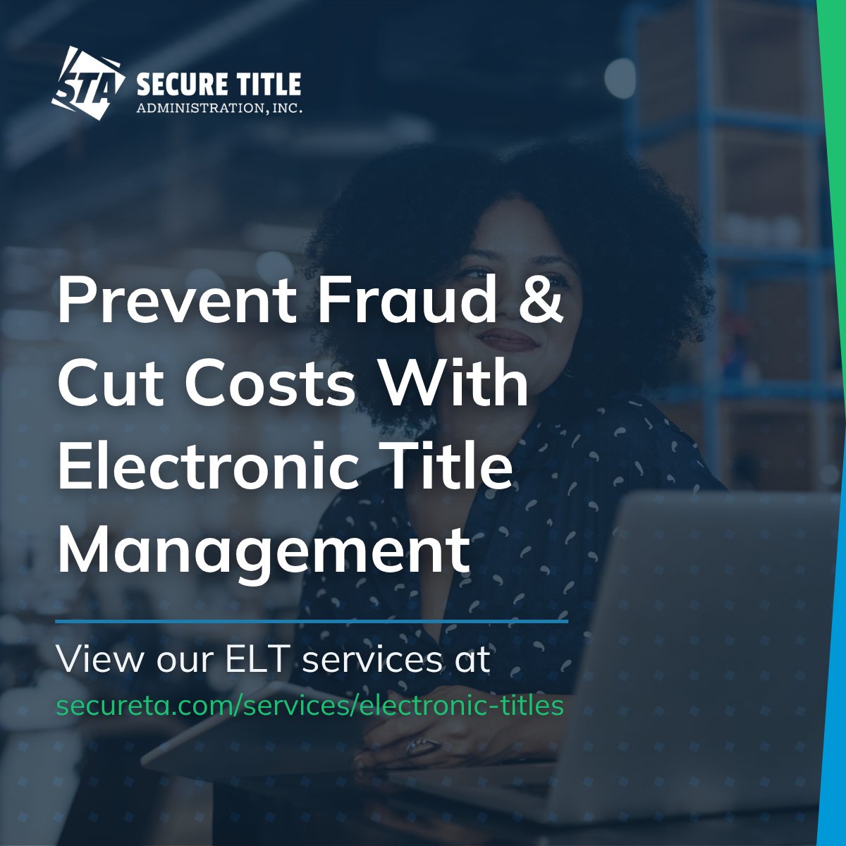 securetitle's tweet photo. Modernize your title management process with STA.

Reduce paperwork, help prevent fraud, and improve efficiency with secure electronic title management.

View our ELT services at: https://t.co/XKBjsi66MR 

#SecureTitleAdministration #ELT #ElectronicTitle #FraudPrevention https://t.co/FBbUWCxSOm