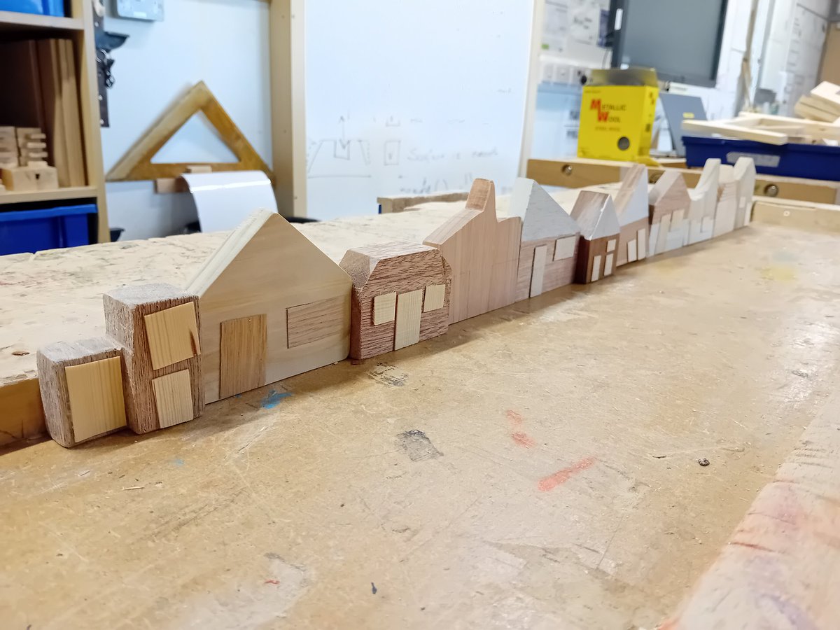 PGHSTechnology's tweet photo. The great 2L had their last class in the workshop today. Here they are with their wee house models. 
Mrs Bell wishes you all the best for S3. 🌟 https://t.co/ybja50Q3ky