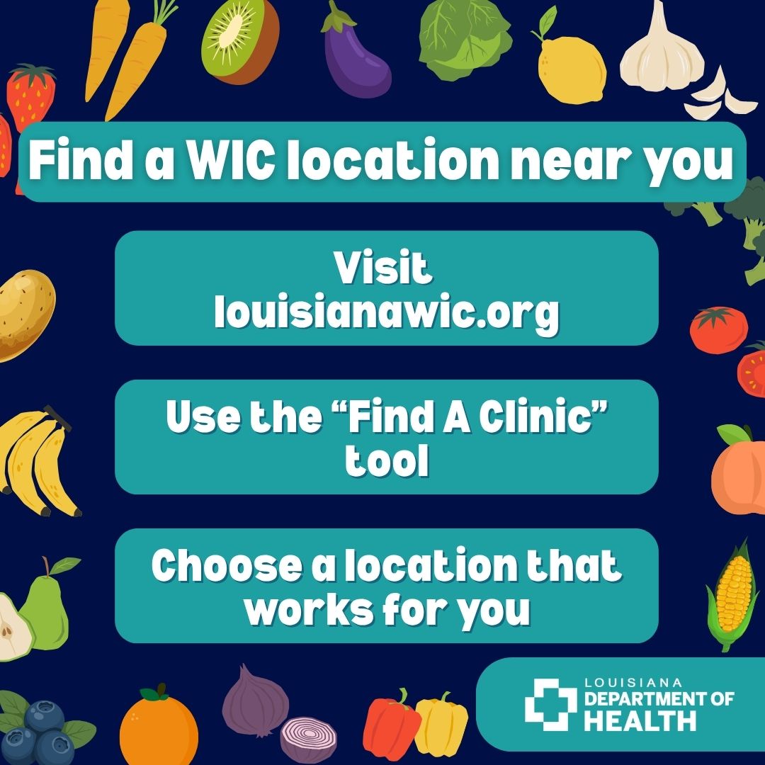 LADeptHealth's tweet photo. With clinics across Louisiana and hundreds of approved stores, WIC may be closer than you think. Louisiana WIC offers nutrition support, breastfeeding support, and healthy foods and formula for eligible families.

🔗https://t.co/ODfiqd7XlZ https://t.co/Jluauq6TZf