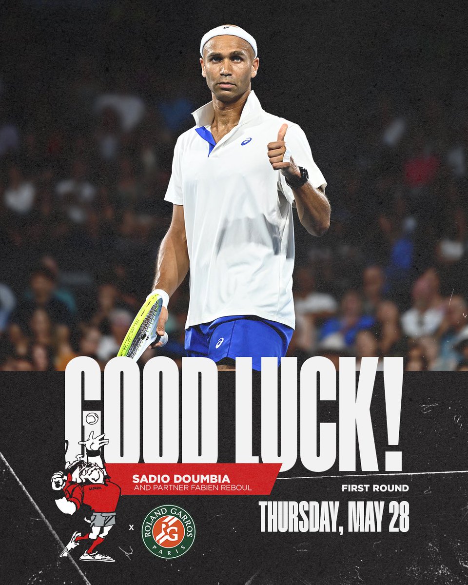 UGAtennis's tweet photo. Wishing good luck to Sadio Doumbia at the @rolandgarros! 

#GoDawgs https://t.co/9IH9HnV5Ph