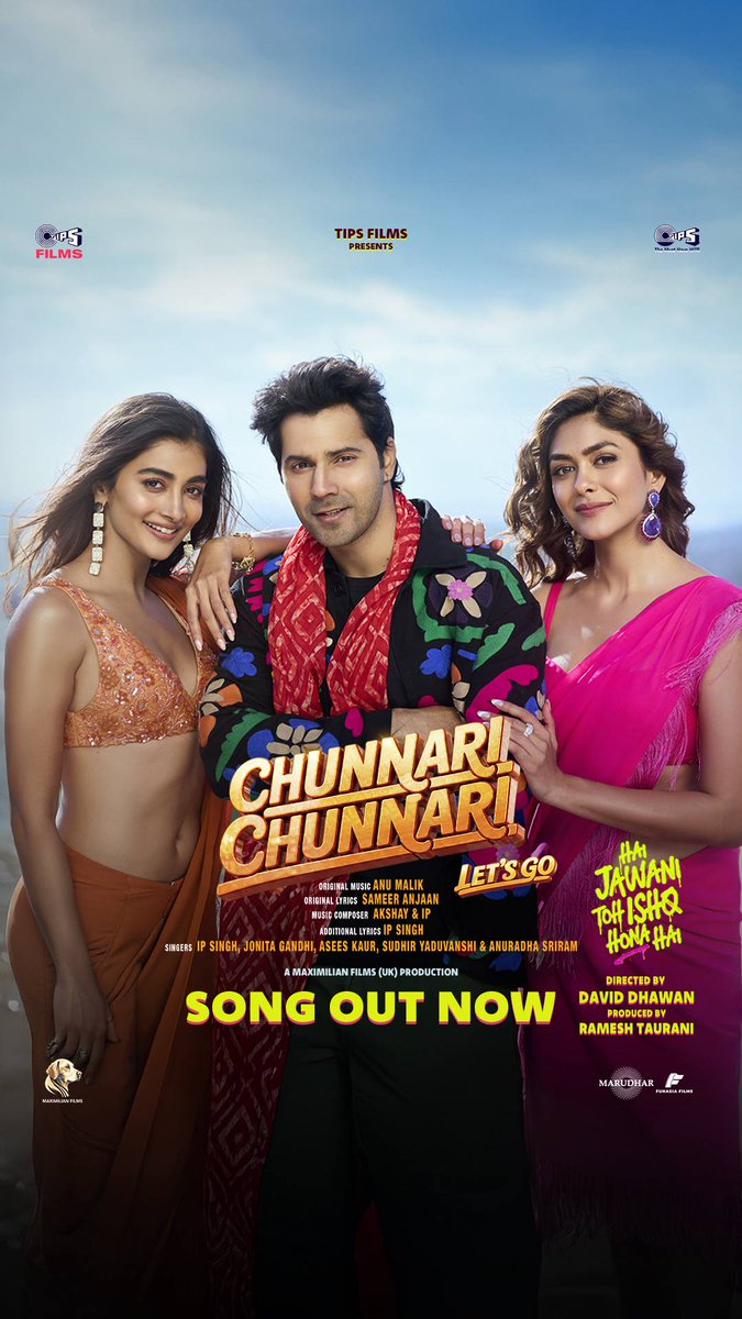VisionDiscs's tweet photo. LETS GO it's time for #ChunnariChunnari! 💃🏻🕺🏻

Song out now
🔗: https://t.co/DdAhTJJtZw

#HaiJawaniTohIshqHonaHai in cinemas on 5th June 2026.

#DavidDhawan

Music on @tipsofficial https://t.co/g2OeybPdjZ