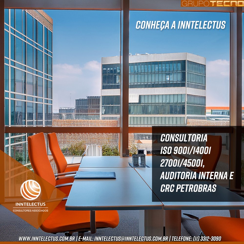 inntelectus's tweet photo. Com a nossa expertise, oferecemos consultoria em certificações #ISO9001, #ISO14001, #ISO27001, #ISO45001, #PBQPH e cadastro #CRCPetrobras, assim como #AuditoriasInternas.

Conheça nossas consultorias: https://t.co/OBe4iVk8Uf

#GrupoTecno #INNTELECTUS https://t.co/1WxQVUPzak