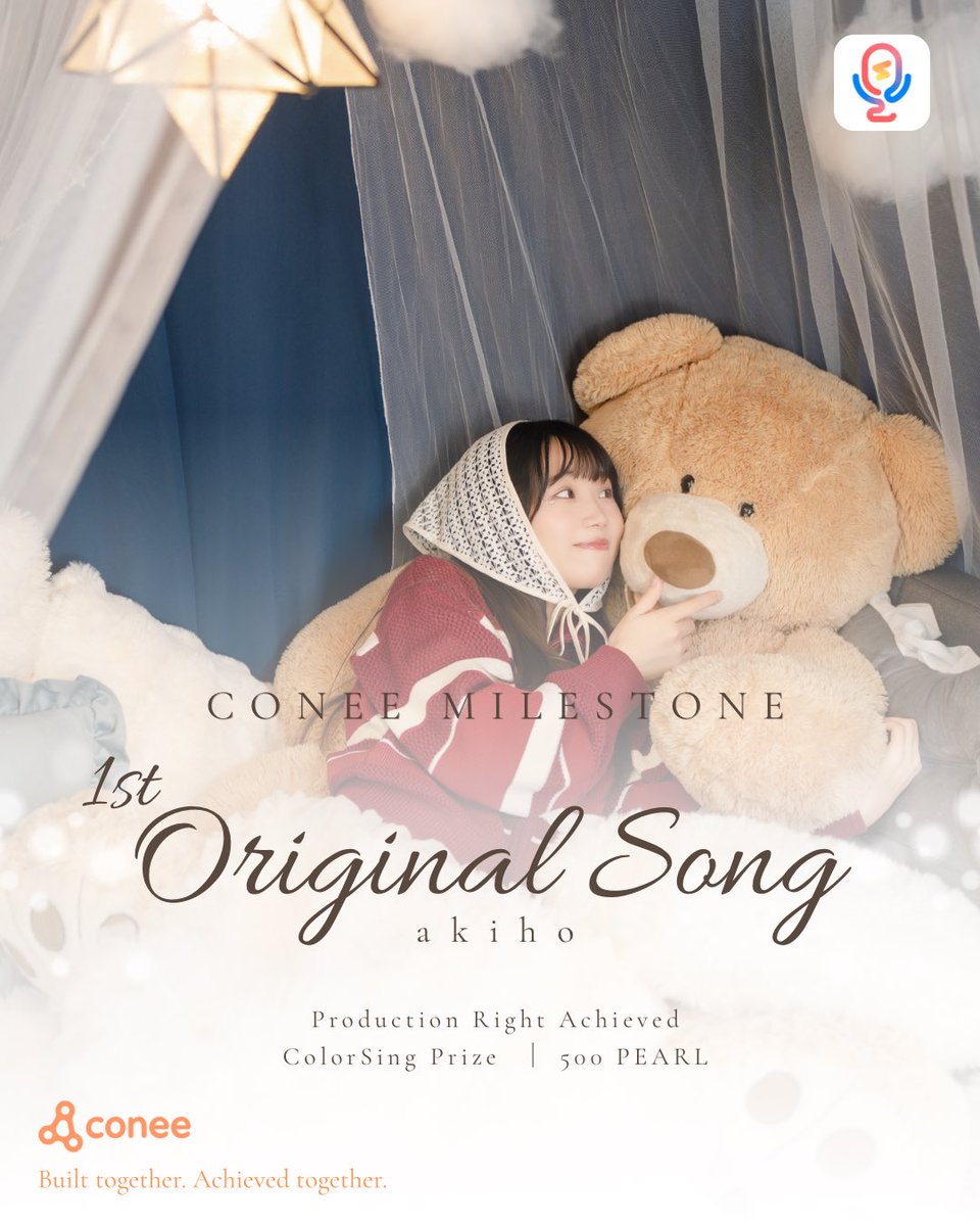 conee_live's tweet photo. 🎤🩵akiho🧸が
colorsingにおいて
オリジナル フル楽曲_by Dereyssでの
制作権利を獲得いたしました👑
皆様のあたたかい応援、
ありがとうございました🙏✨️
今後ともよろしくお願いいたします🙇♀️
#conee #ライバー事務所 #colorsing https://t.co/BMMSa0xX4x