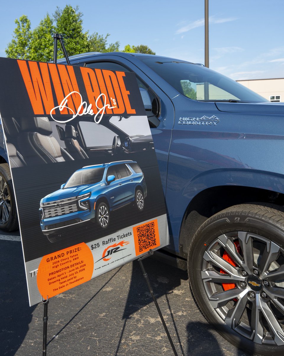 tdjf's tweet photo. Dale Jr.’s ride is waiting for you. 

Raffle tickets are just $25. We pay the taxes for the winner. Support our mission today: https://t.co/UhDAAhzfMi https://t.co/wg2FtZSqHh