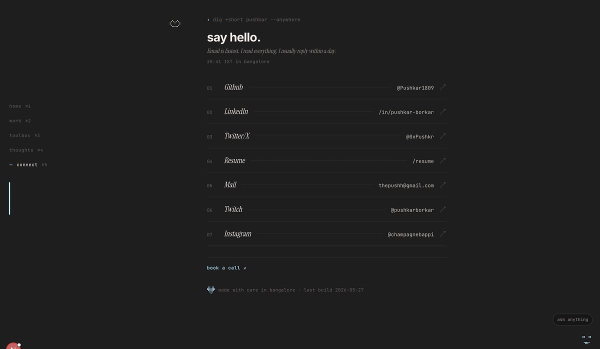 the_pushh's tweet photo. working on v2 for the portfolio. having fun with the shift towards the use of terminal over ide. this is hella fun!!!💅 https://t.co/sfPblxilQp