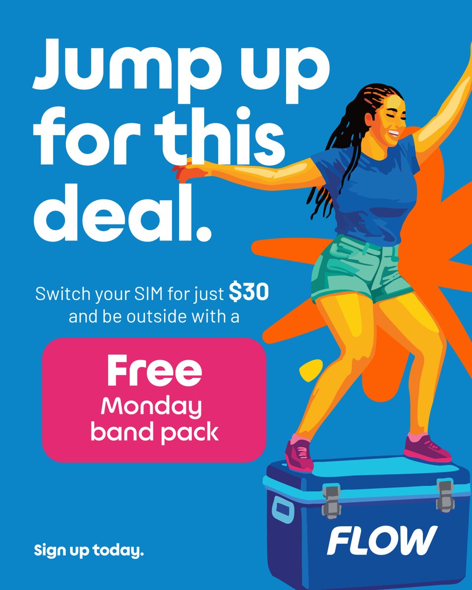 flowsvg's tweet photo. Outside this carnival season? Start with the right network 😩🔥

Switch your SIM for just $30 and get a FREE Monday band pack to kick things off 💃🏾

Less waiting. More jumping up 😌💙

#FlowSVG #CarnivalAtFlow #SwitchToFlow https://t.co/w7MHrXpfaC