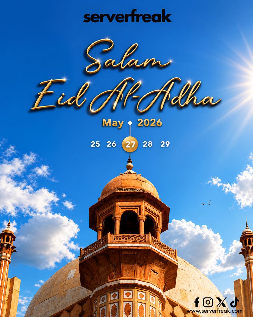 ServerFreak's tweet photo. Wishing you a blessed Hari Raya Aidiladha! Celebrate with heart, share with love, and make memories that last #Aidiladha2026 #Serverfreak #RayaCelebration #WebHostingMalaysia https://t.co/81cAm08wv5