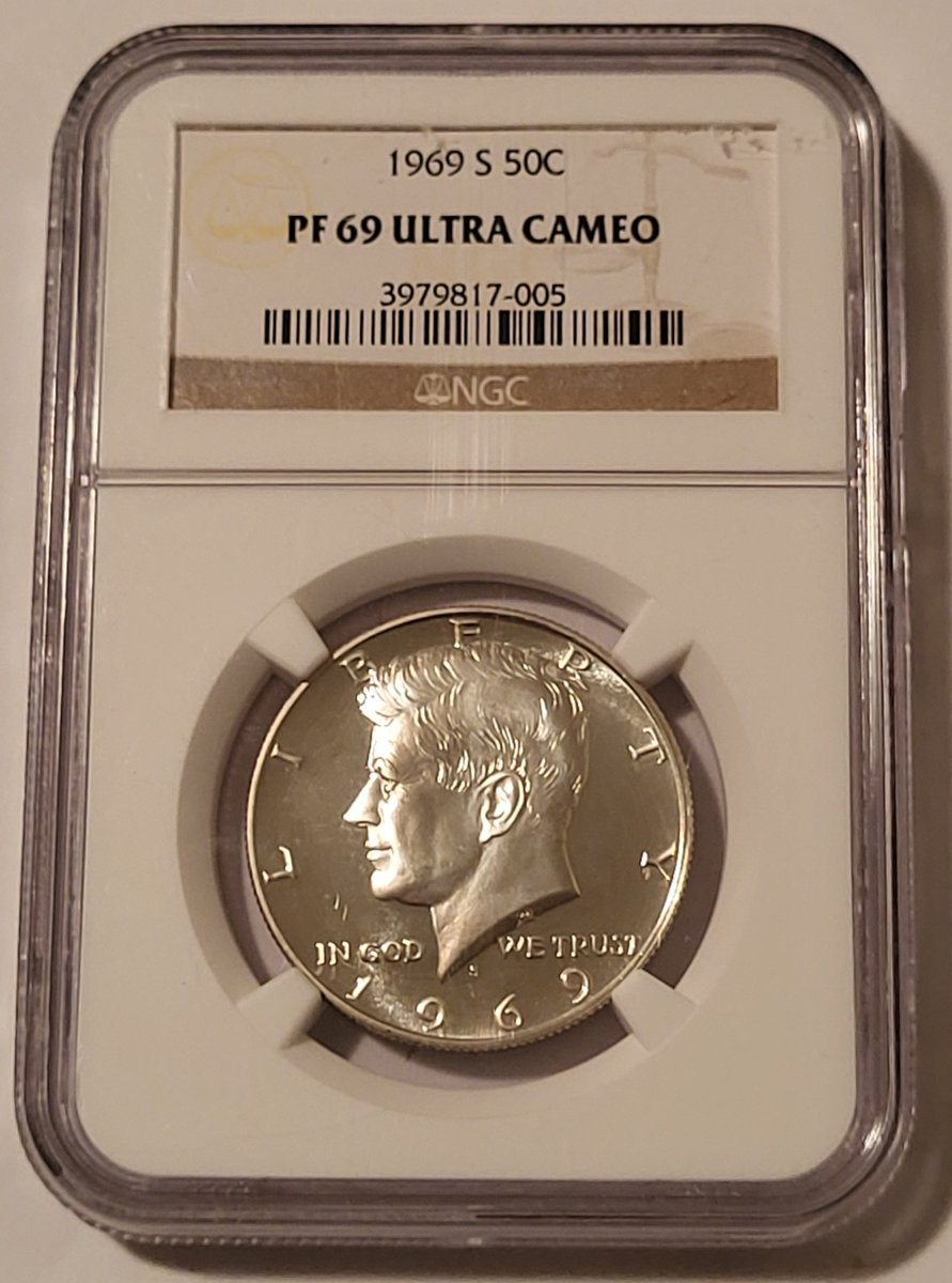 Coin of the Day** 1969 S Kennedy Half Dollar Proof PF69 Ultra