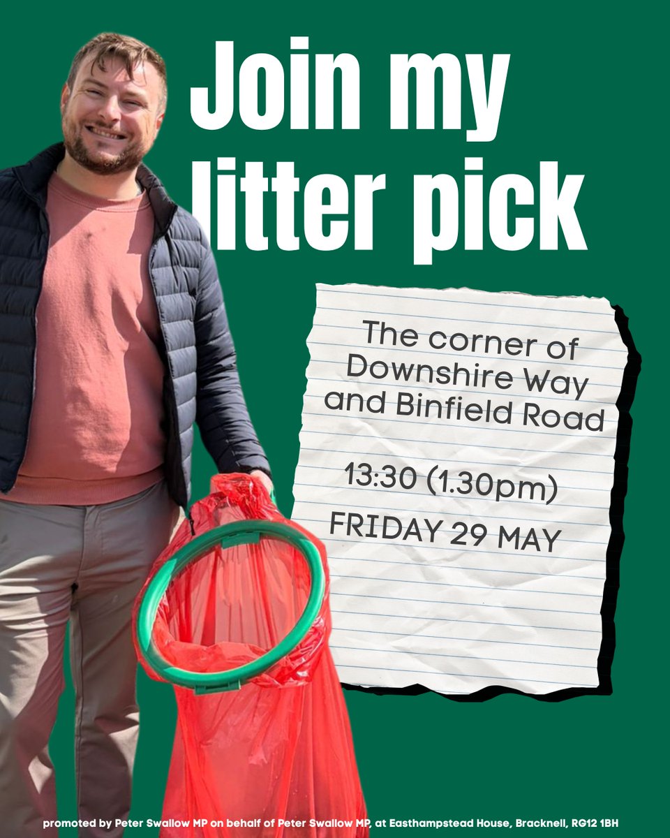 PDJSwallow's tweet photo. Join me for a community litter pick this Friday afternoon in Priestwood https://t.co/X3wNdhSreu