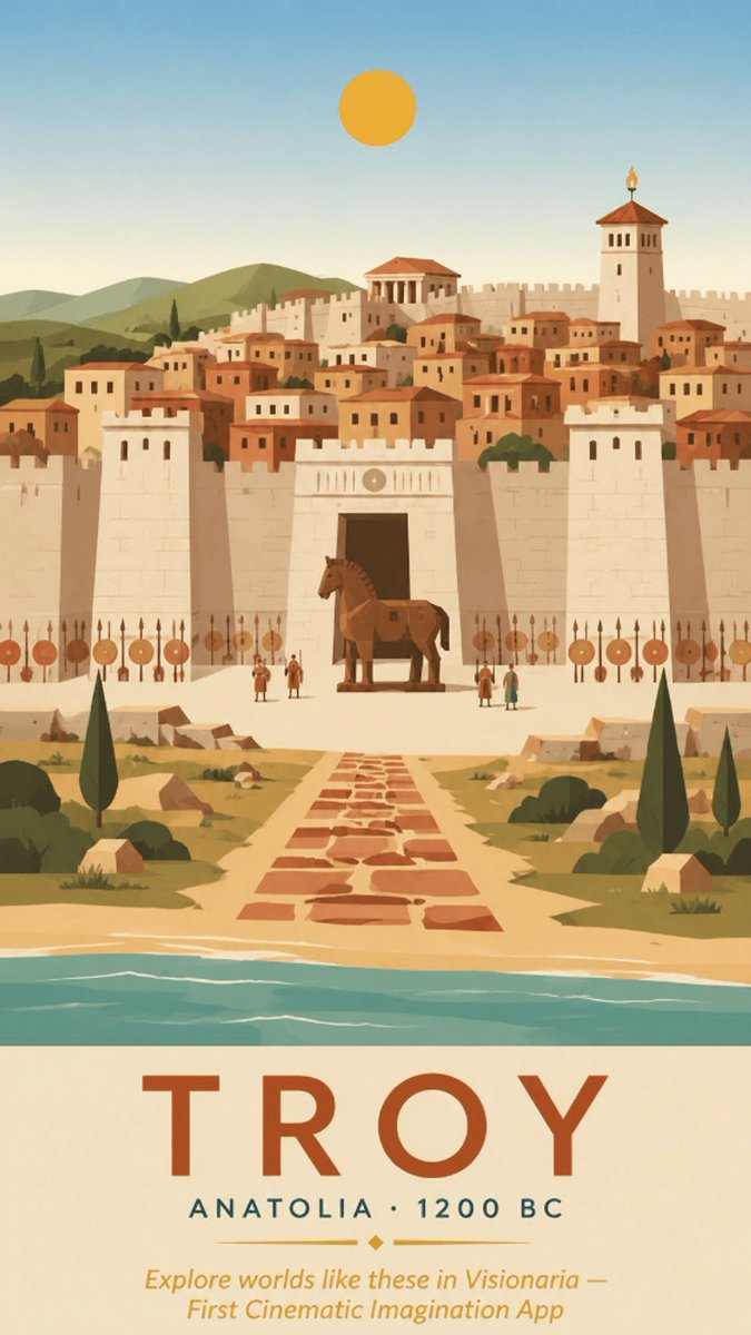 Vintage Troy Travel Poster
