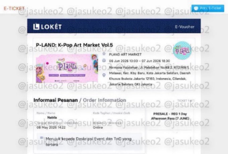 jasukeO2's tweet photo. wts / want to sell

tiket pland 7 juni (day 2)
regular afternoon pass
beli presale 💰 25k

t. wtb wtt ticket p-land market #zonauang️ https://t.co/KGqkJaS5C3