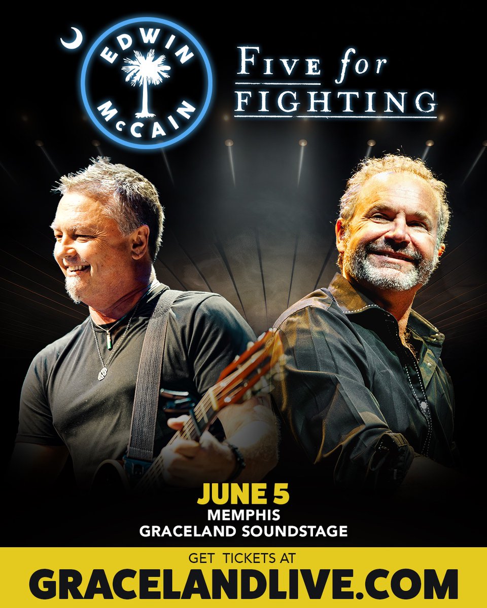 cerritolive's tweet photo. 🎫 GIVEAWAY ALERT 🎫

⬇️ A pair of @livegraceland tickets to see Edwin McCain and Five for Fighting in concert will be among the prizes during a pair of 2000s Music Bingo Nights this week:
 
🎶 Dan McGuinness Southaven on 5/27
🎶 @CentralBBQ Midtown on 5/29 

#cerritobingo https://t.co/8fuQzDIiYe