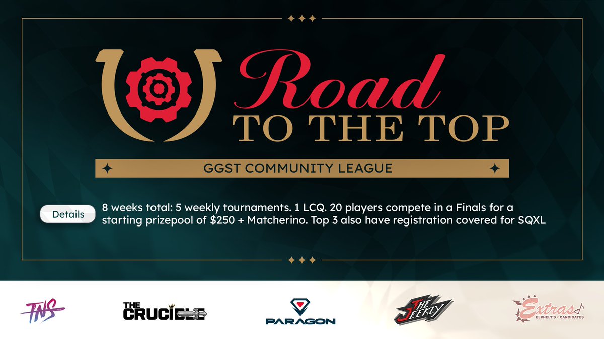 onewise1306's tweet photo. EXTRAS is officially part of Road to the Top, a GGST Community League with @TampaNeverSleep, @ValiantFGC, @ParagonFGC, &amp; @TheJeekly! 

8 weeks of weekly tourneys, Top 20 advance to Finals (July 20-21) for a $250+ prize pool. Top 3 get #SQXL reg covered!!! https://t.co/prggVMw9I3