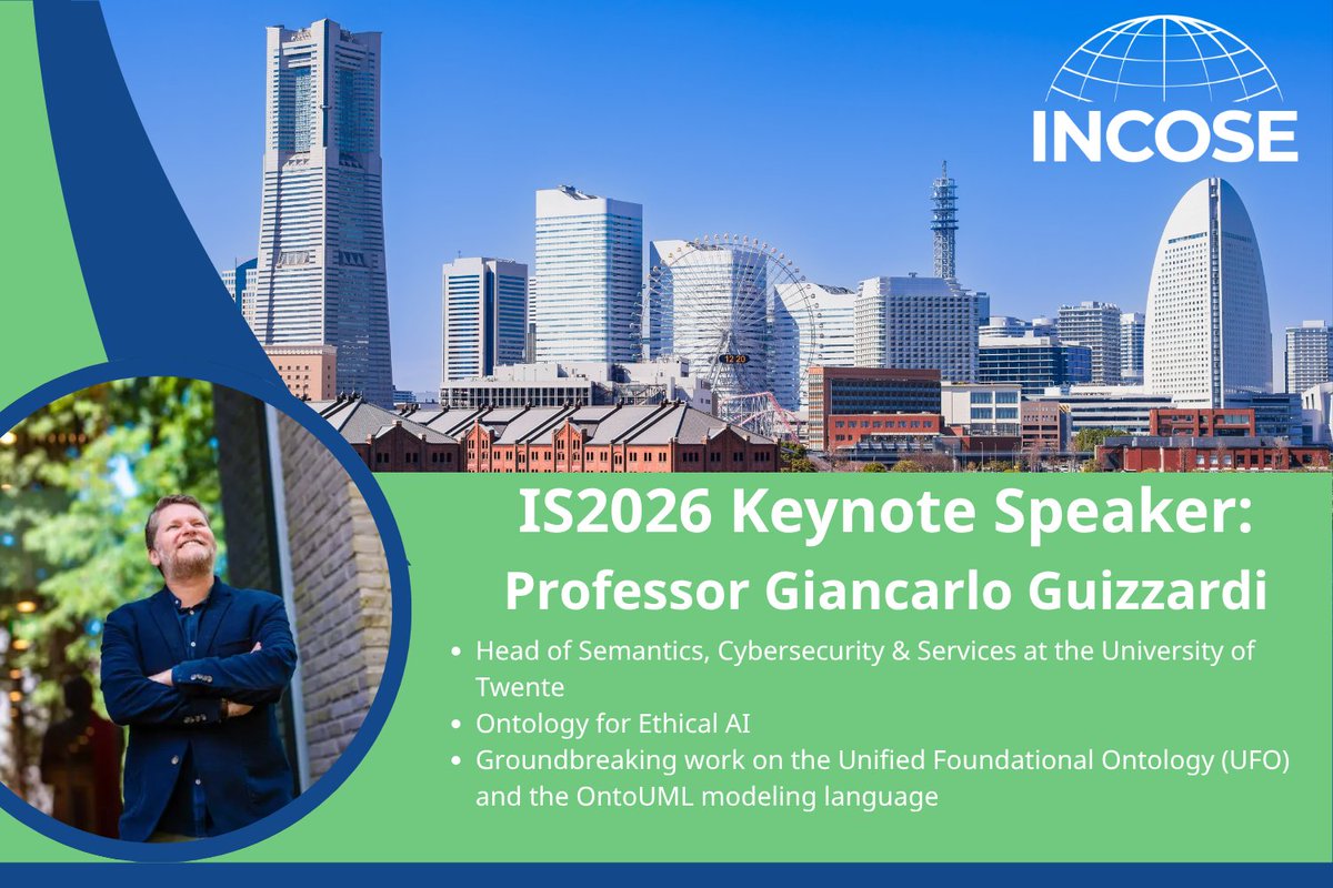 incose_org's tweet photo. 🎤Keynote Spotlight: Prof. Giancarlo Guizzardi! How do we build Ethical AI? Join us on Tuesday, 16 June at the #INCOSEIS, as the University of Twente’s Prof. Giancarlo Guizzardi explores the intersection of Formal Ontology and trustworthy AI. register! https://t.co/3KmqDJbFEm https://t.co/3fSVs4a37u