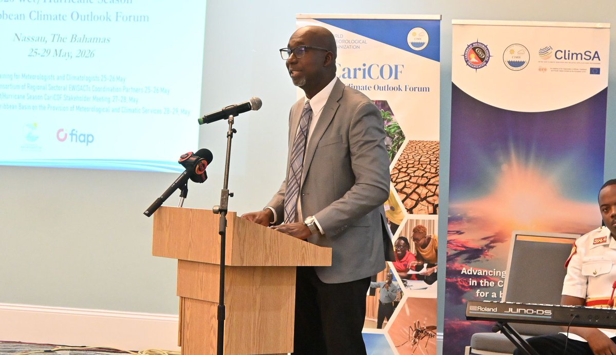 CIMHbb's tweet photo. @weather_bahamas @EUinBarbados @WMO The remarks highlighted the importance of partnerships, climate services and strengthening regional resilience ahead of the 2026 wet and hurricane season.

#ClimateOutlook #ClimateServices #HurricaneSeason https://t.co/aQEFFPTYtX