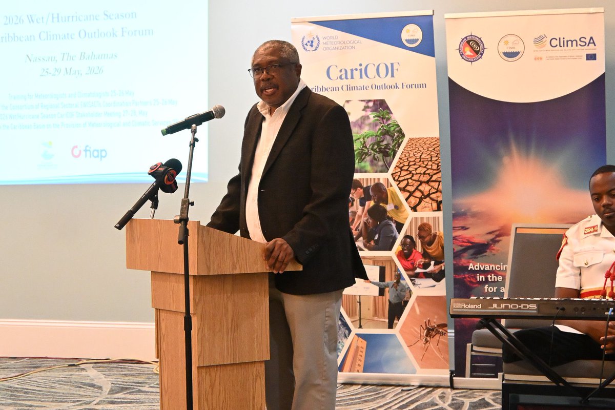 CIMHbb's tweet photo. CARICOF2026 officially opened today in Nassau, The Bahamas 🇧🇸
Opening remarks were delivered by Minister of Transport, the Hon. Leon Lundy, Geoffrey Greene @weather_bahamas, Dr. David Farrell @CIMHBB, Virginie André @EUinBarbados, Dr. Wilfran Okia @WMO, &amp; Adrian Trotman @CIMHBB https://t.co/sBXFJXvkc2