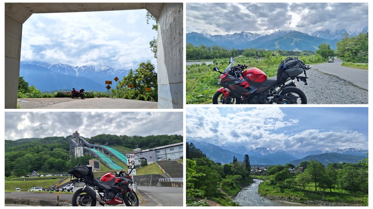 K_TAGAMI's tweet photo. グライダーから見る美しいALPSの山々を、地上から見たくなり、北ALPS方面へお泊りツーリング行ってみた。白馬、大町、奥飛騨方面。ついでに空地調査もしてみたら、工事で使えなくなってるとこもあったり。。両日共に天気も良く、美しい山の景色に癒された。今度は自分の足で登ってみたくなった。 https://t.co/U8c2nIvxA8