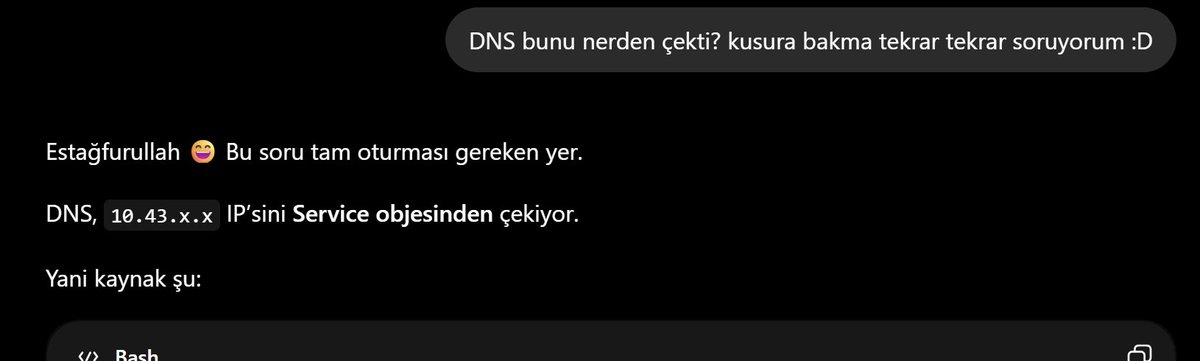 thekeeper33's tweet photo. DevOps çalışırken chatGPT nin bana estağfurullah demesi :D https://t.co/DU2ELEn0sQ