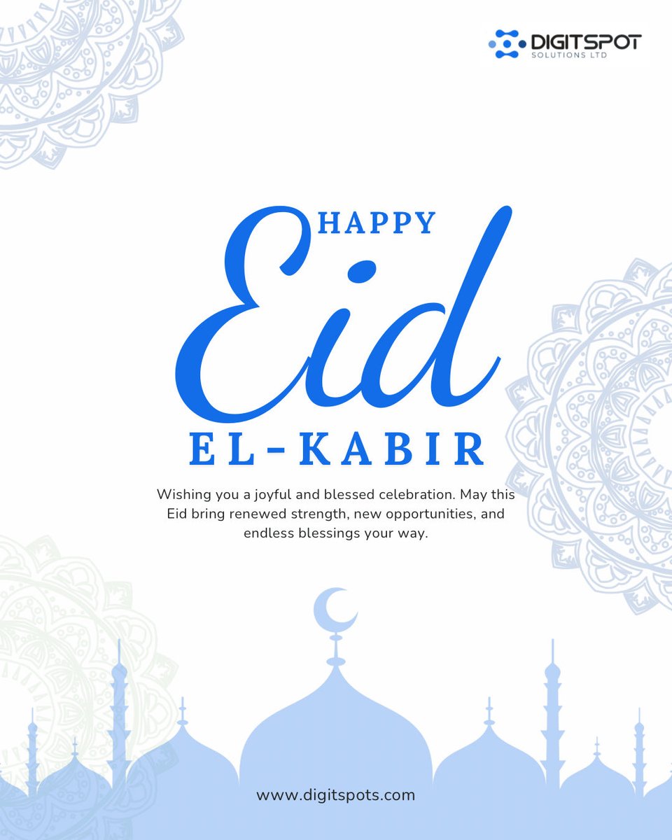_digitspotltd's tweet photo. Wishing you a joyful Eid.

May this Eid bring renewed strength, new opportunities and endless blessings your way.

From all of us at Digitspot Solutions Ltd. 
.
.
.
.
.
#eidmubarak #happyeidmubarak #eidmubarak❤️ https://t.co/e3tsaSqvs2