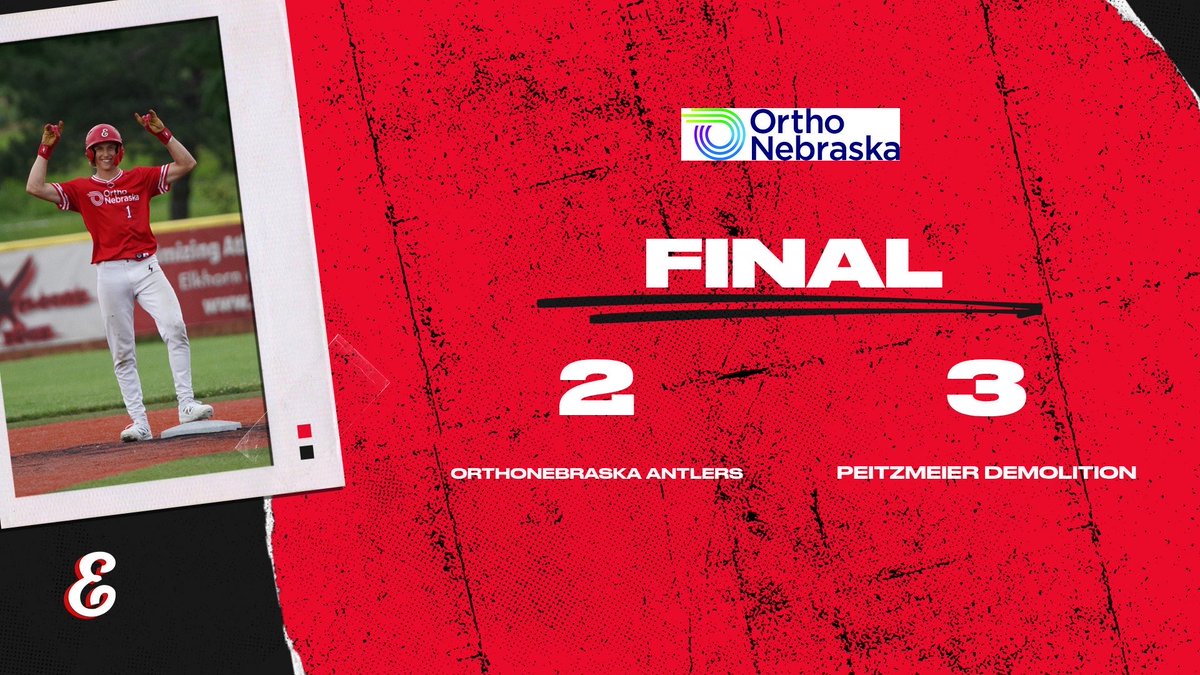 Antlers_Basebll's tweet photo. Legion Final:

OrthoNebraska Antlers - 2
Peitzmier Demolition (Gross) - 3

@C_Gat24 - 4 IP, 6H, 0 ER, 4 K’s
@tyceshipley20 - 2 IP, 0H, 0 ER, 3 K

@SladeWaggoner - 3H, SB
@GerheauserDae - 2H, 2 RBI
@JTCarbullido - 2H, 2 SB
@logan_schulz1 - H, SB https://t.co/EIbYcIIgR8