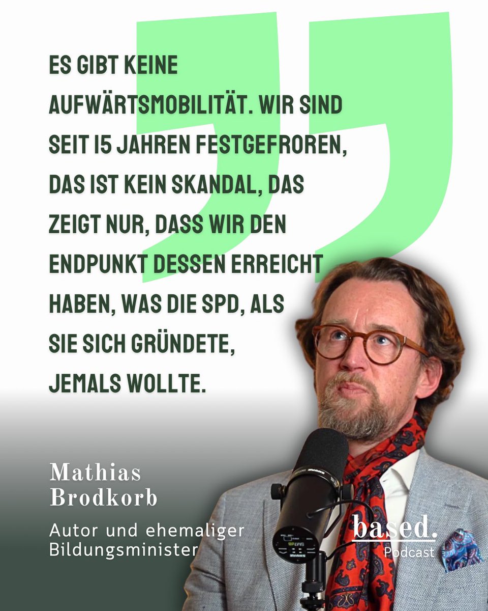based_medien's tweet photo. Die SPD hat alles erreicht, was sie hätte erreichen können. Mehr soziale Mobilität ist nicht drin, sagt der ehemalige SPD-Minister @MathiasBrodkorb 

Link zur Folge in den DruKos👇🏻 https://t.co/p9n4JZAMie