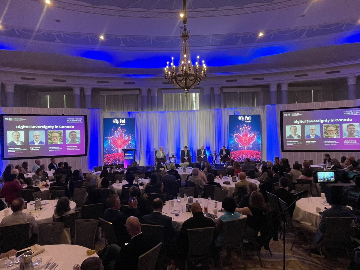 FEICanada's tweet photo. The momentum keeps building at the FEI Canada National Conference 🔥

Next up: a powerhouse keynote on Digital Sovereignty in Canada 🇨🇦

As digital infrastructure becomes critical to business success, this conversation tackles resilience, innovation, and data protection. https://t.co/wBkqyH27X1