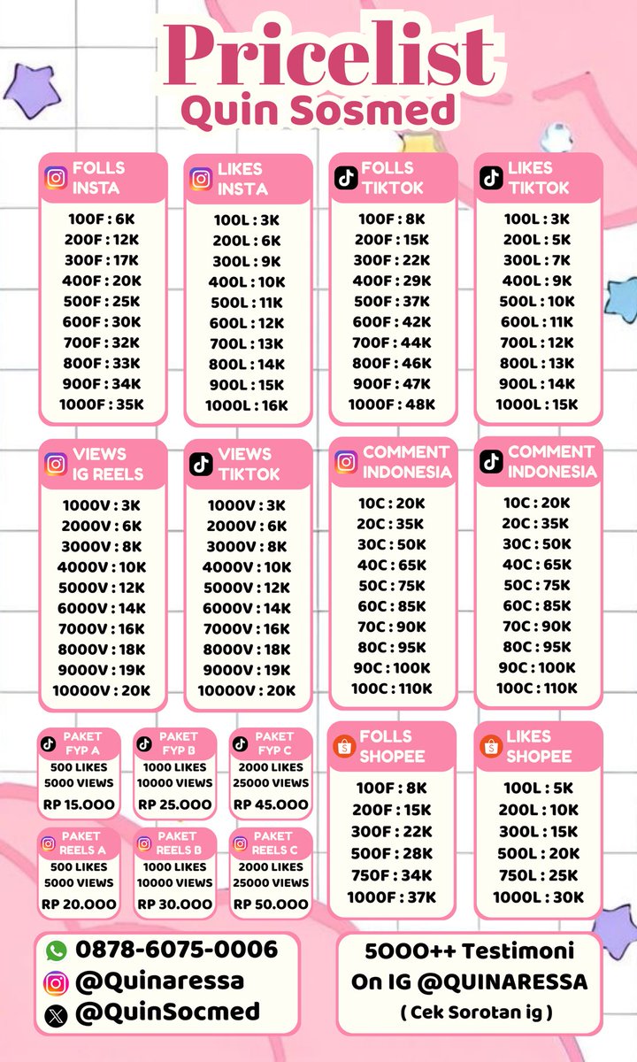 allegae's tweet photo. Cepat &amp; Aman — Jasa Sosmed Trusted Sejak 2O18 

💌 order wa: 087860750006
💗 testie cekpinn

t. jual tiktok ig like foll view likes beli trusted upfoll follower followers folls views jasa comment save komen save share buzzer indo shopee permanen murah instagram indonesia zonauang https://t.co/T9QxgNMa9G