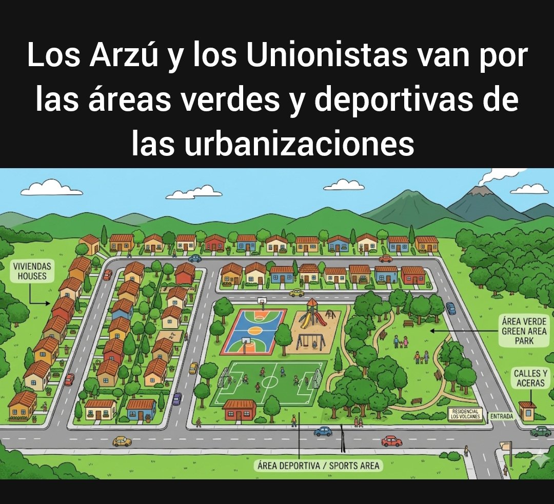 losArzuTeEspian's tweet photo. Toda urbanización debe tener un porcentaje de área verde y deportiva, eso es lo que se quieren robar los de la MuniGuate, o sea los ma-cacos

Quieren tapizar la capital de cemento, más tráfico para la zona, cortar más árboles 

#NoMasUnionismo
Fuera los Arzú de la #MuniGuate! https://t.co/QDO9qTYj0q