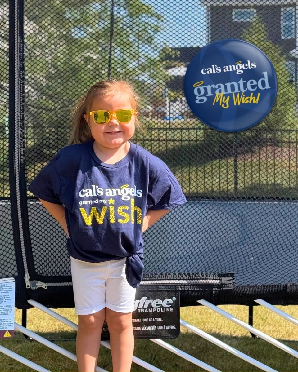 CalsAngels's tweet photo. #AngelsinAction: #WishGranted 💫

Madelyn, 3, battling B-ALL leukemia, wished for a trampoline to enjoy in her backyard, and now she’s jumping for joy. 

Thank you to everyone who continues to show up for our families. 💛

#PediatricCancerAwareness https://t.co/gmpJohx9Gb