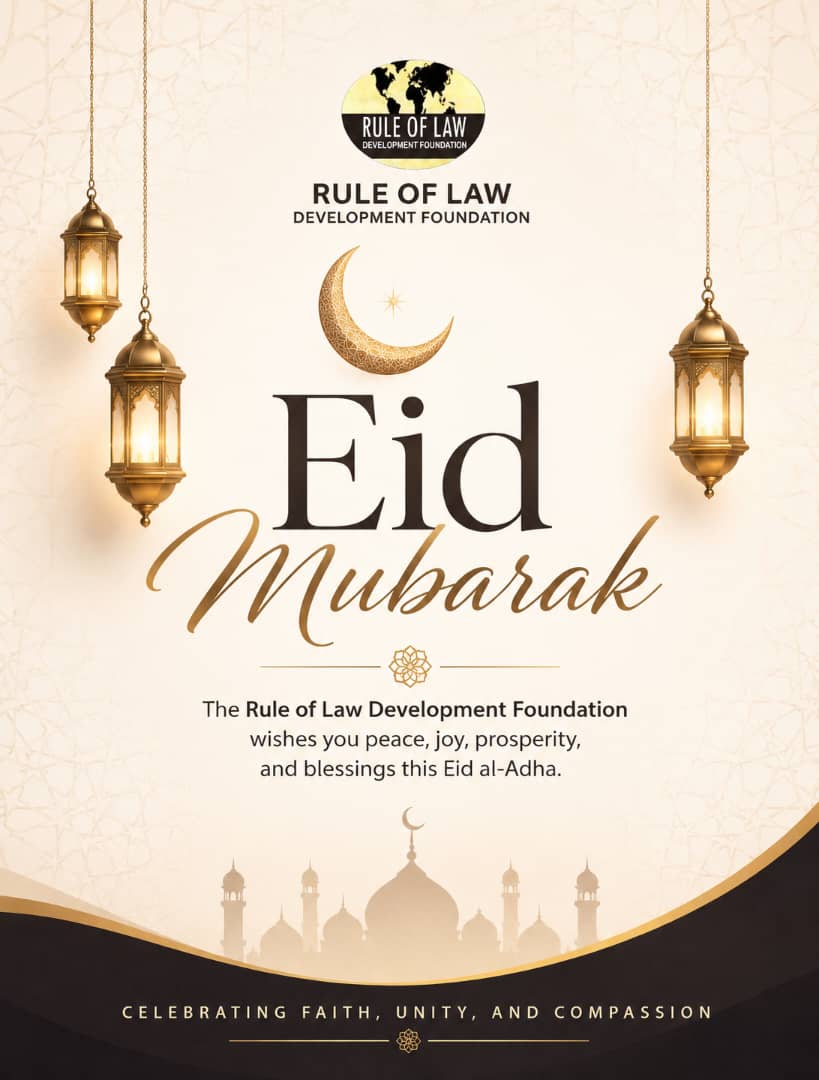 R_OLDF's tweet photo. Eid Mubarak from all of us at the Rule of Law Development Foundation🌙✨
May this season bring peace, compassion, justice, and unity to every home and community. Wishing you joy, answered prayers, and countless blessings. 🤍
 .
.
#EidMubarak #RuleOfLaw #Peace #Justice #Community https://t.co/S3cIHu7WNU