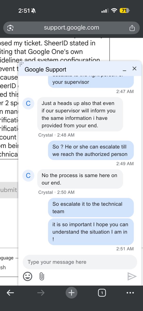 mostafa_pro's tweet photo. @Google and after wasting more than an hour and half your customer service representative claimed that Google has no control over its system and no one in the world can do a reset to a link 😳🤔 https://t.co/1yq7zJoYEg