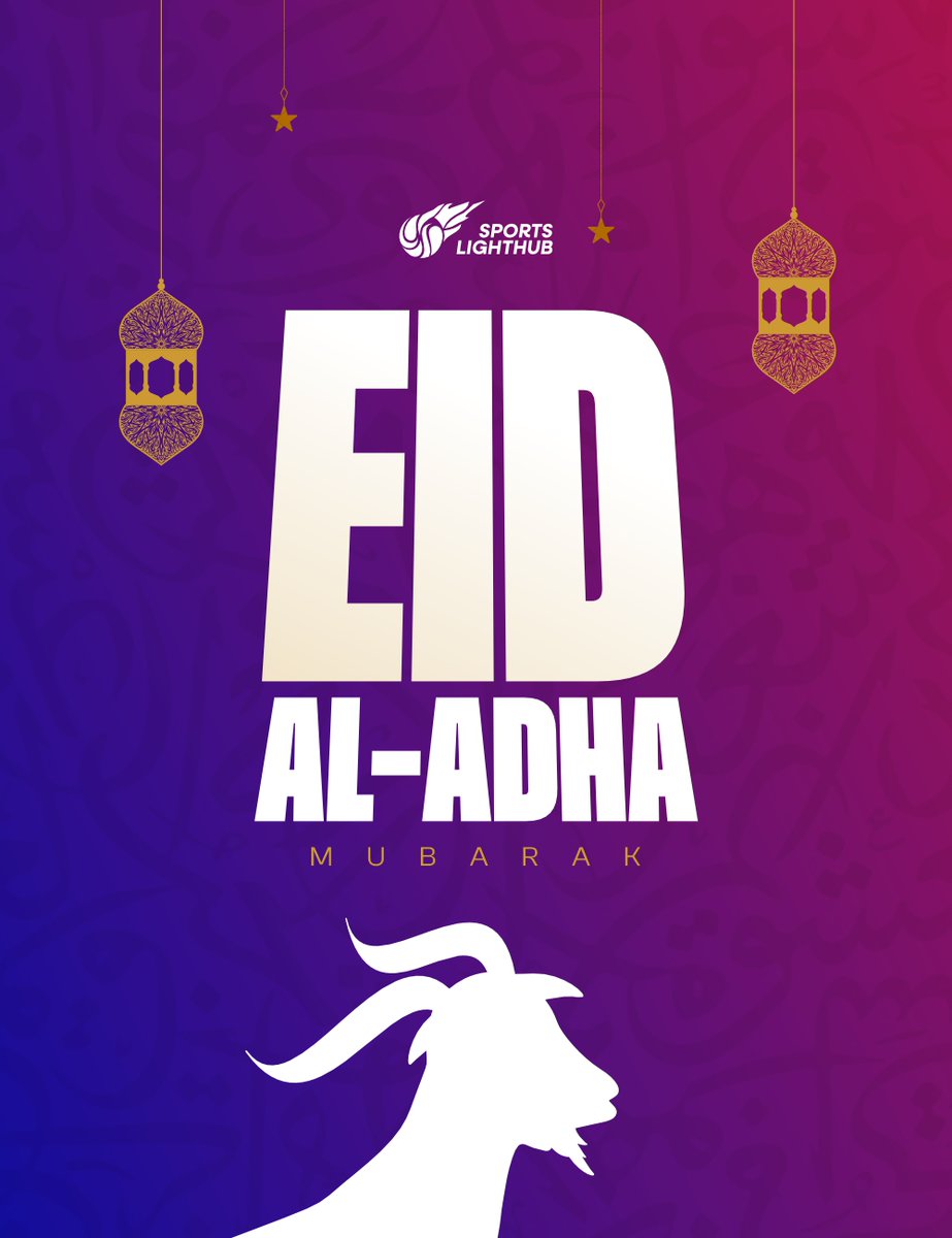SportsLightHubb's tweet photo. May this blessed season bring peace, happiness, endless blessings, and success to you and your loved ones. Thank you for your continued love and support always. 🕌

#EidMubarak #EidUlAdha #SportsLightHub https://t.co/Yf5P2JCQSM