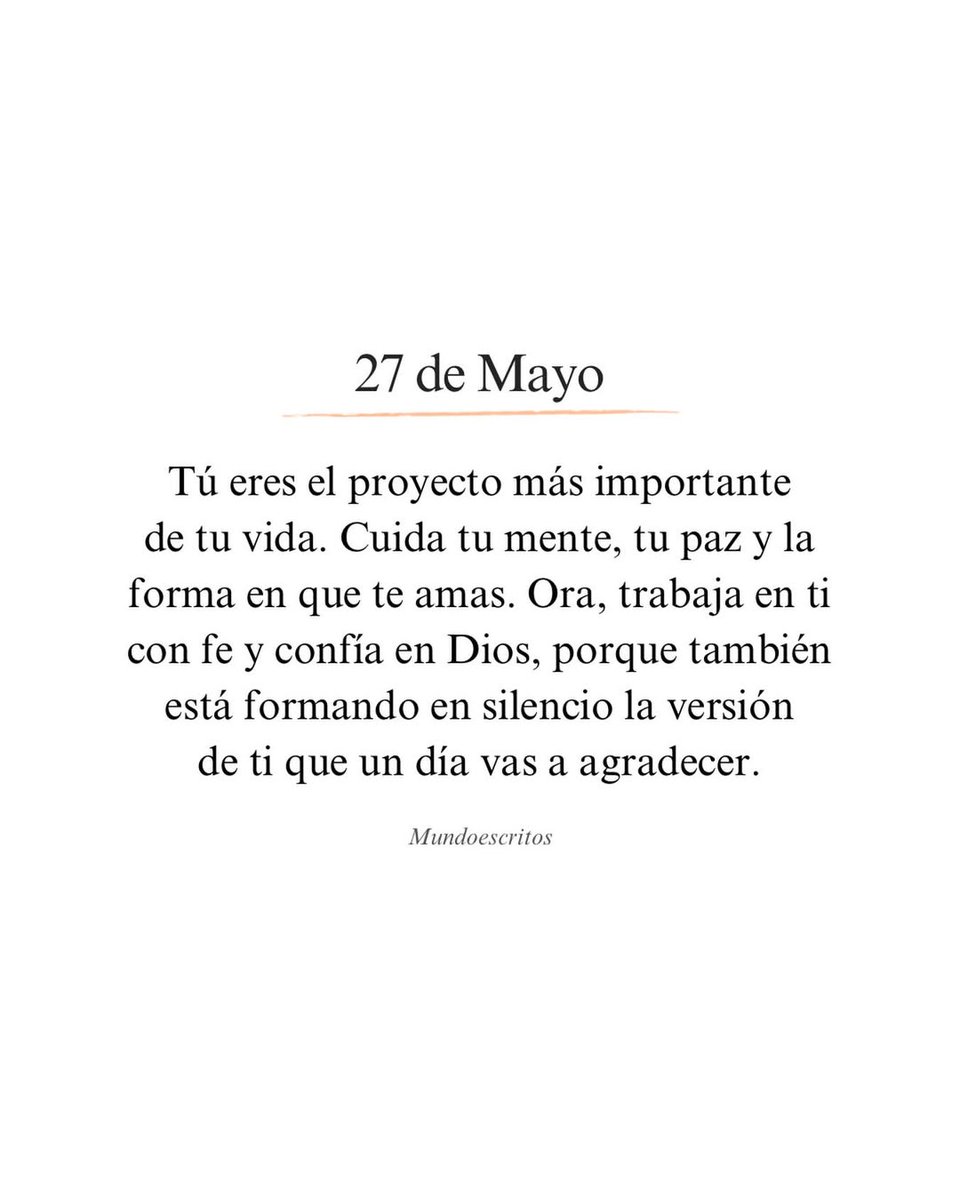 Oscar_94_21's tweet photo. La relación más importante de tu vida no es con otra persona… es contigo mismo.

Porque la forma en que te hablas en silencio termina construyendo o destruyendo todo lo demás: tu paz, tus decisiones, tu fe y hasta la manera en que enfrentas los días difíciles.

Sanar no siempre hace ruido. A veces ocurre en pequeñas decisiones diarias: elegirte, cuidarte, volver a confiar y seguir trabajando en ti incluso cuando nadie más lo nota.

Y mientras tú haces tu parte, Dios también está formando en silencio una versión de ti que algún día mirarás con orgullo y agradecerás no haber abandonado.