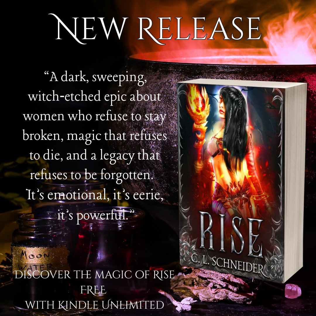 cl_schneider's tweet photo. A forbidden love. A tragic night. A desperate vow. A dark spell that ripples through generations to change the world. 

Love this Goodreads review for Rise! 😍 It sums it up perfectly. Do you have your copy yet?

#KindleUnlimited #NewRelease #witchy

https://t.co/QzVRiYyYqZ https://t.co/WdsbMZ1LNK