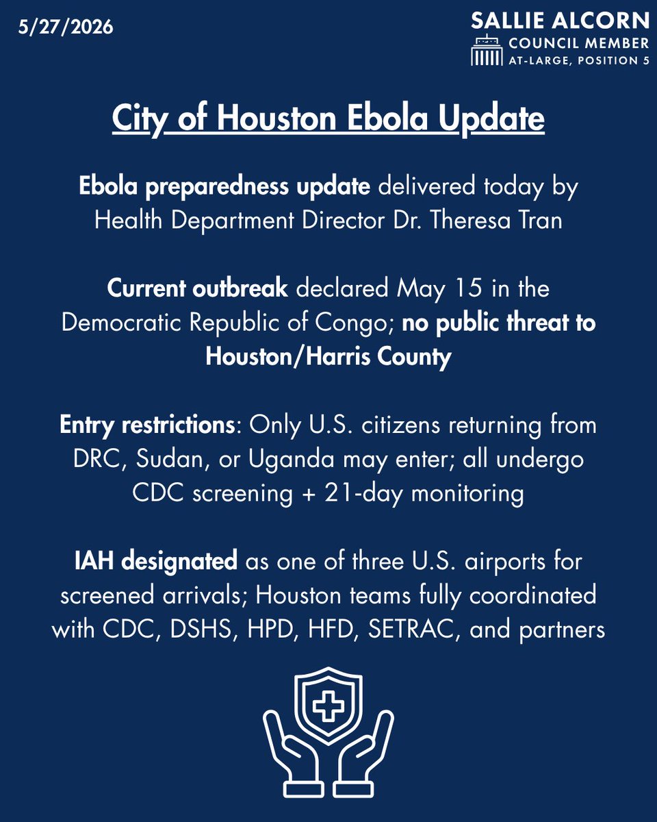 salliealcorn's tweet photo. Today’s Ebola preparedness update by @HoustonHealth Director Dr. Theresa Tran https://t.co/vFUszSGeqB