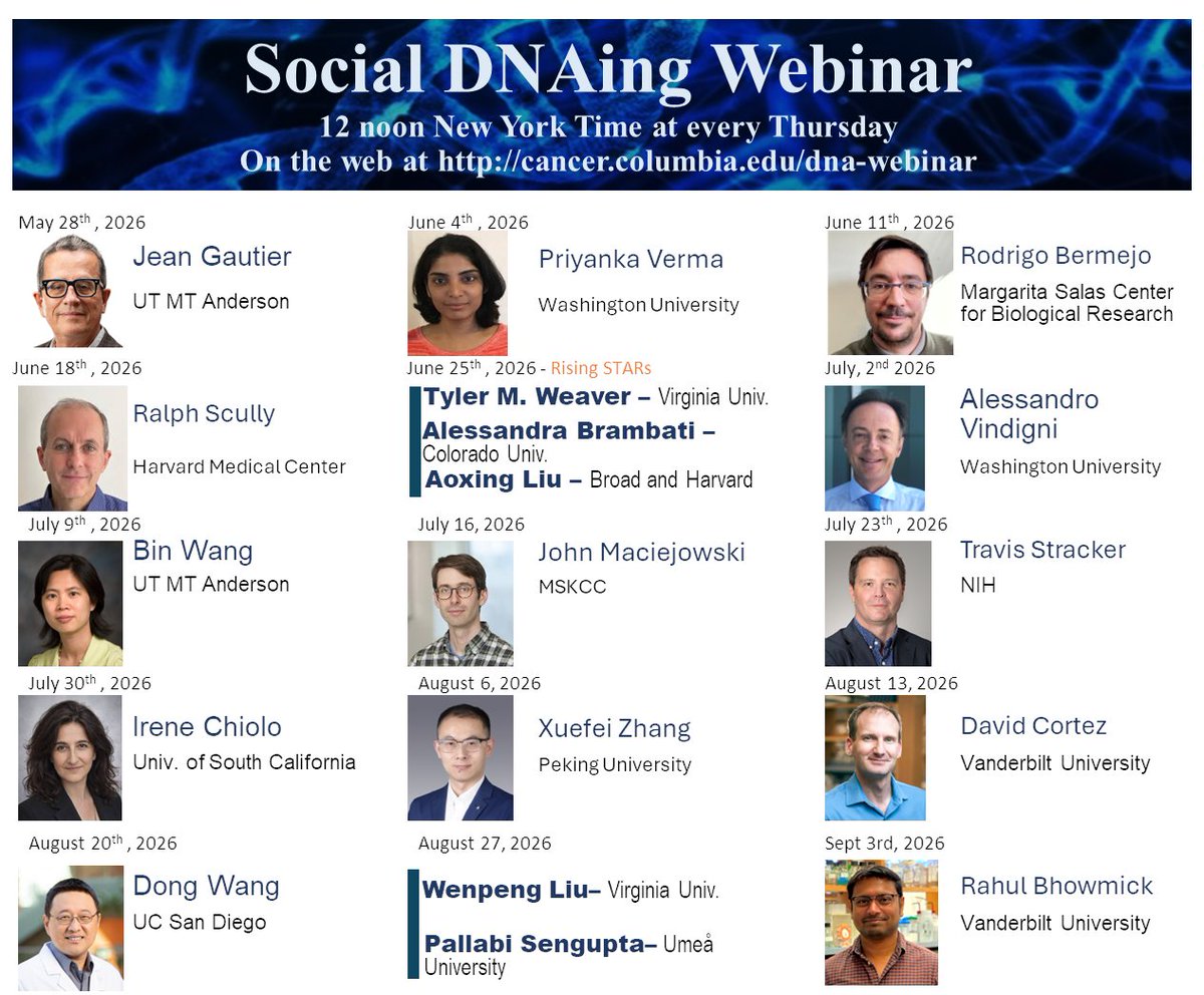 zha_lab's tweet photo. Are you ready for the Summer? Social DNAing is! Check out the 2026 Summer line-up! Please note one schedule change on June 4th, 2026. Please RT! Sign up at https://t.co/XaGM9LsycS https://t.co/QDj2ZM074s