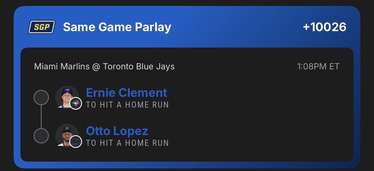 RiskModeGar's tweet photo. EARLY GAME MLB SGP

https://t.co/FEDTbuZNk6 https://t.co/wyJx6jdB5c