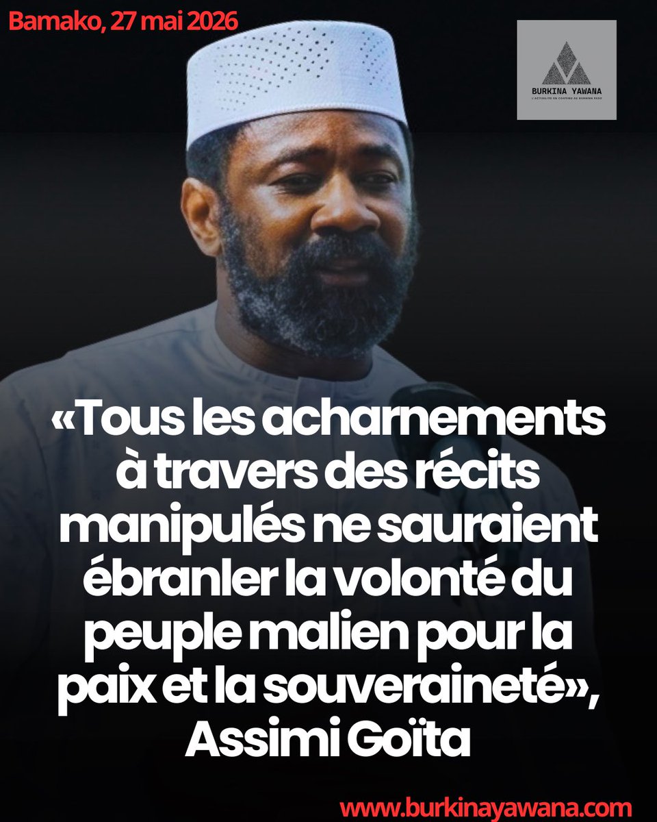 BurkinaYawana's tweet photo. 🔴 YAWANA DÉCLA - Message de fermeté du Président malien à l’occasion de la célébration de la Tabaski. #burkinayawana #Mali https://t.co/2DUoHtI3uF