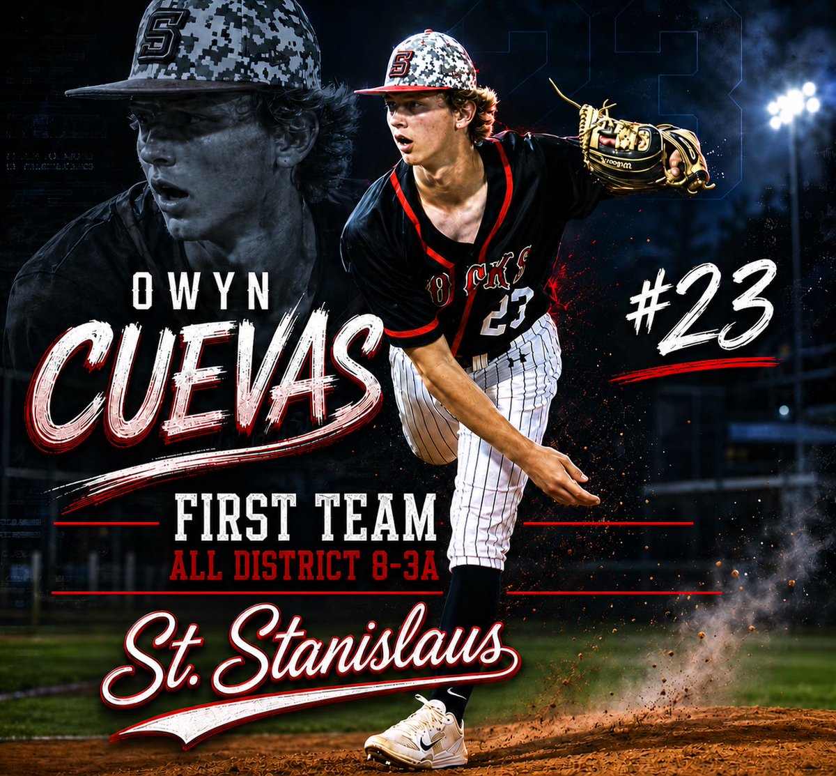 StStanBaseball's tweet photo. Congrats to our guys on their All-District selections:
Tate Murphy ‘26
Ayden Dartez ‘27
Owyn Cuevas ‘27
Jackson Orozco ‘28 https://t.co/xLORmxvxDd