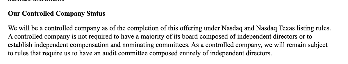 RMac18's tweet photo. @TeslaBoomerMama @Patryn23 @nytimes Again, you should read the actual filing. Here's the company saying it is "not required to have a majority of its board composed of independent directors."

And if you believe Musk's friends and a Tesla exec on the SpaceX board are truly independent, I have a bridge to sell you. https://t.co/7qZoVnSQC7