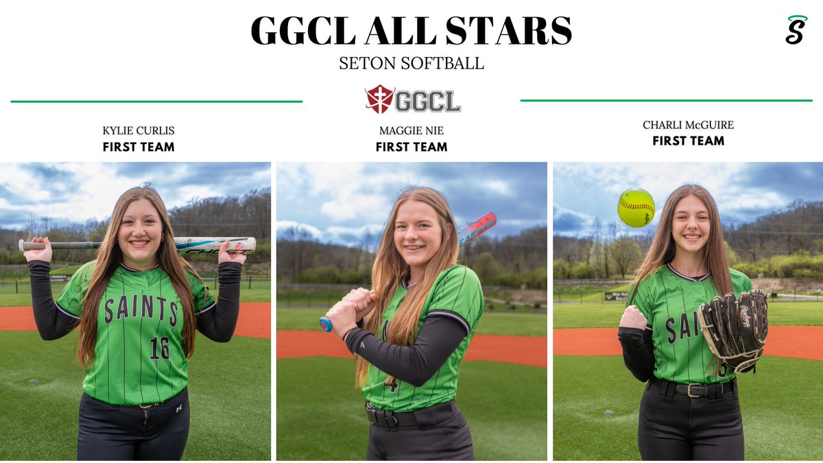 setonhsports's tweet photo. Congratulations to our GGCL All Stars! We are so proud of our spring athletes and all the hard work they put in this season 🥎🥍👟💚

#GoSaints https://t.co/9idhHM4hMR