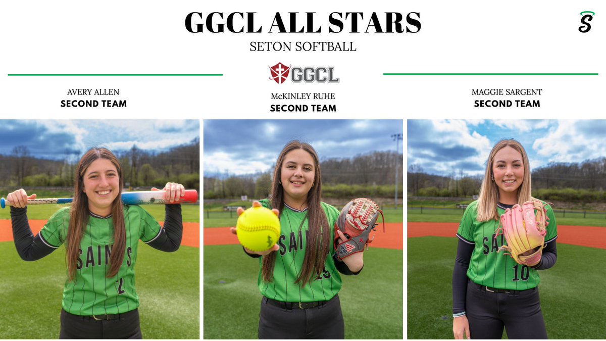 setonhsports's tweet photo. Congratulations to our GGCL All Stars! We are so proud of our spring athletes and all the hard work they put in this season 🥎🥍👟💚

#GoSaints https://t.co/9idhHM4hMR