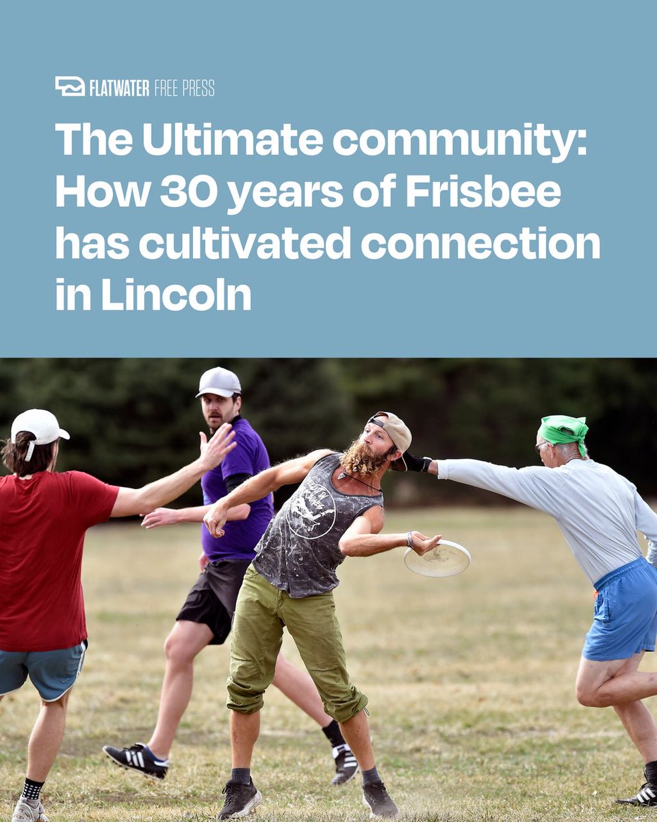 flatwaterfreep's tweet photo. New at Flatwater: A longstanding pastime in Lincoln is responsible for decades worth of friendships — even a few marriages. The activity? Ultimate Frisbee. It’s become a source of community in an increasingly isolated world. 

Read more 🔗 https://t.co/WgffGWCQAS https://t.co/p92c4P8JWI