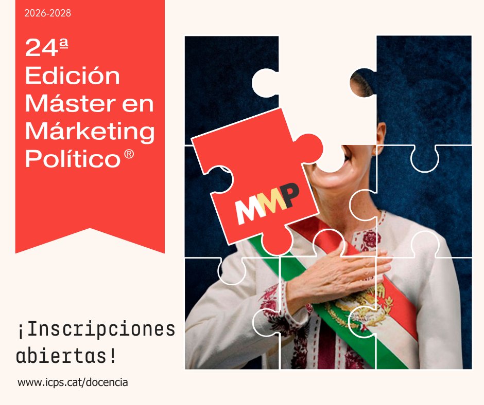 UABMMP's tweet photo. No pierdas la oportunidad de formar parte de la política del futuro. 
👉Inscríbete ya en el Máster en Márketing Político de @InstitutICPS @UABPostgrau
🔝 Dirigido por Oriol Bartomeus @obartomeus
Inscripción hasta 20/10
🎯 https://t.co/hBbYNpDEZS https://t.co/Yv1rOQVe8C