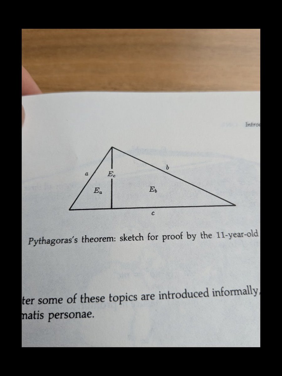 searke's tweet photo. @paulg Einstein's supposed proof as an 11 year old. All three triangles are similar, therefore the ratio of their perimeter to their area are equal. https://t.co/LNRuYPjqSX