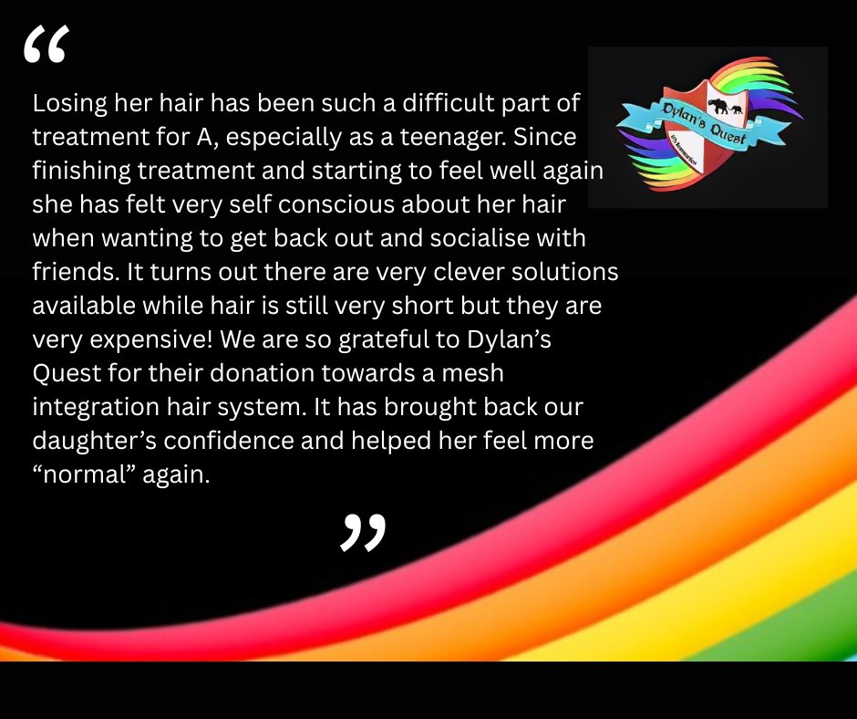 dylansquest's tweet photo. Being an older teen or an adult facing a life limiting illness often brings a host of challenges and/or unexpected expenses.
Below are some of the testimonials we have received and as always, we are so grateful to our supporters for enabling us to continue helping families.📷 https://t.co/oCbADXid2K