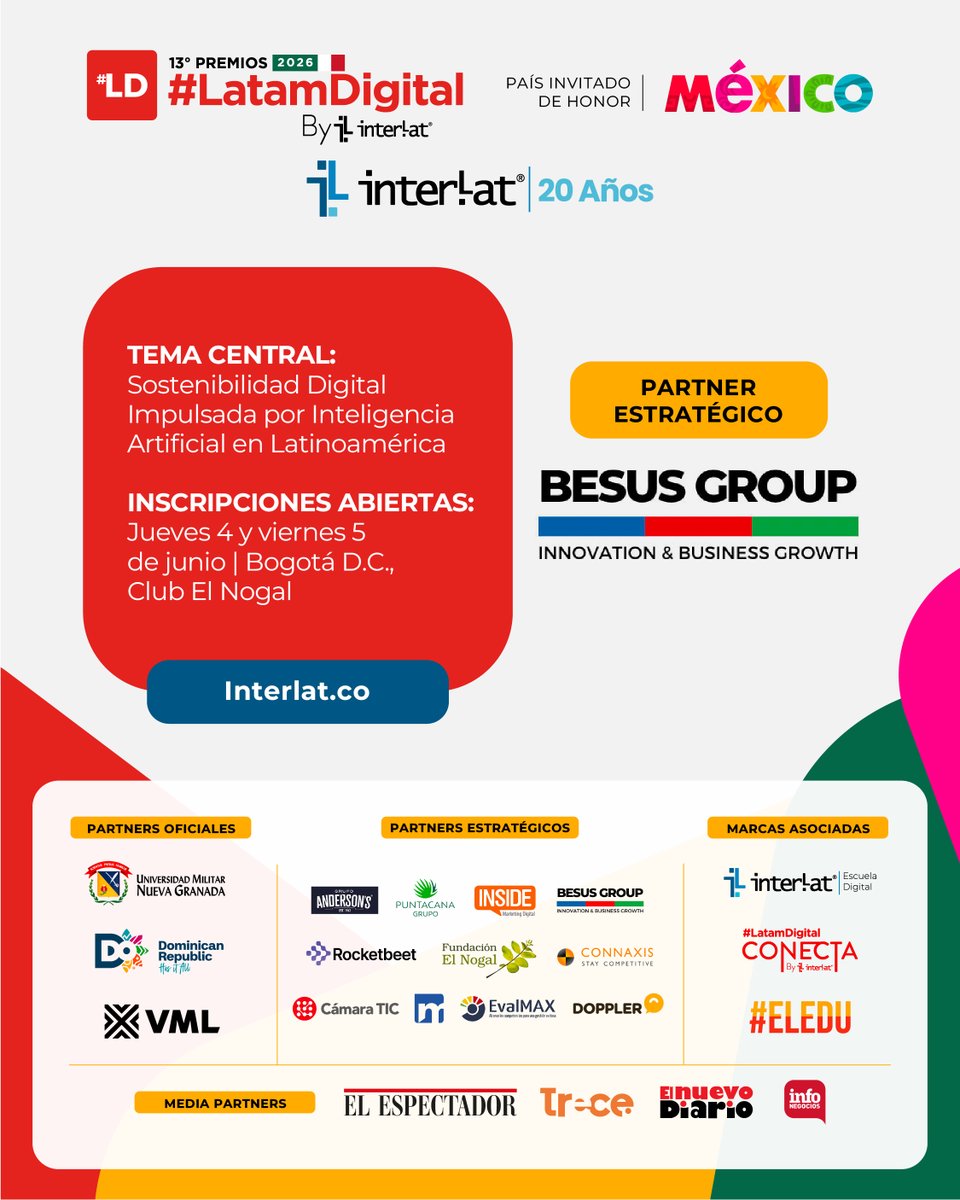 13º Premios #LatamDigital 2026 By Interlat tweet media