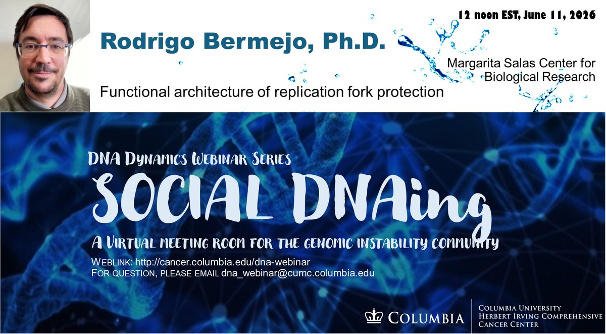 zha_lab's tweet photo. Thank Dr. Priyanka Verma wfor a great story! Dr. Bermejo will dive more into replication fork protection  Sign uphttps://www.cancer.columbia.edu/research/programs/cancer-genomics-and-epigenomics/social-dnaing https://t.co/ouMSh5VObN