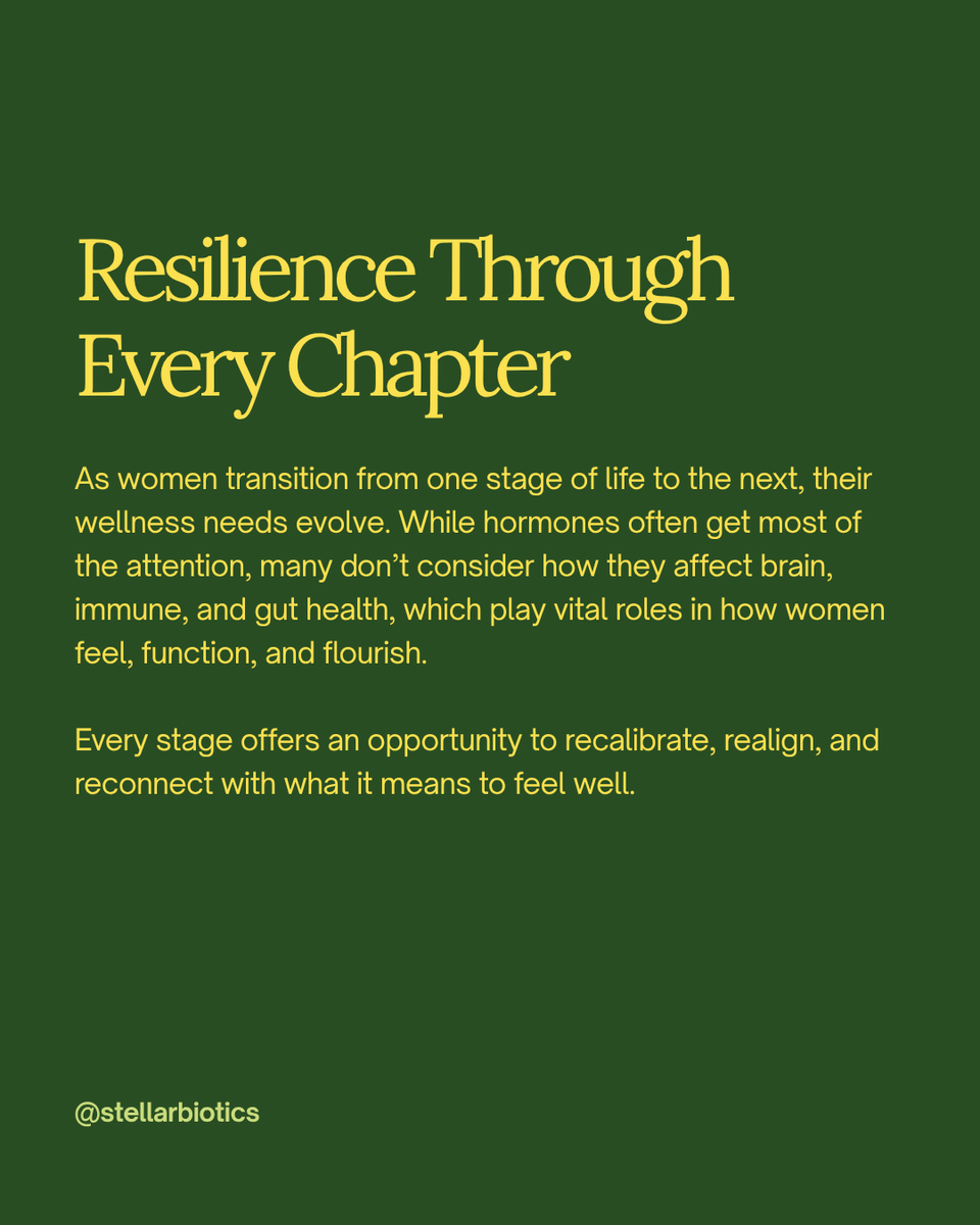stellarbiotics's tweet photo. While no two experiences are identical, many women share common threads in how their health evolves. The connection between the gut, immune system, and brain is now better understood than ever before, and taking thoughtful steps to reinforce these systems can help women feel more vibrant and empowered through each phase of adult life.

Read more on the blog: https://t.co/5ynvmO34Ph